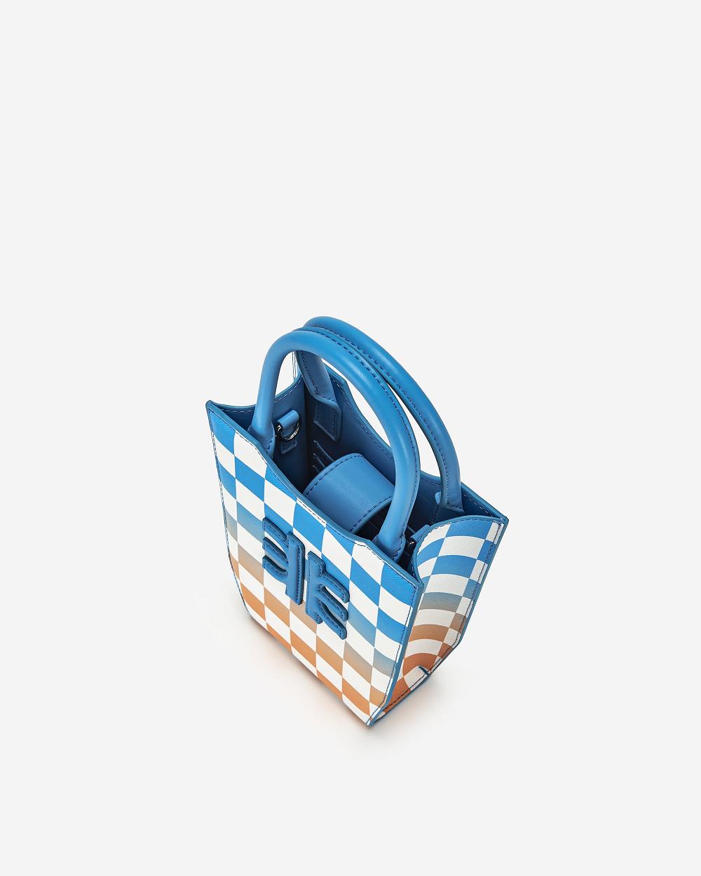 Torba Na Telefon JW PEI FEI Gradient Checkerboard Women Niebieskie Pomarańczowe | PL1173YU