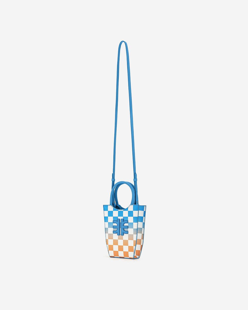 Torba Na Telefon JW PEI FEI Gradient Checkerboard Women Niebieskie Pomarańczowe | PL1173YU