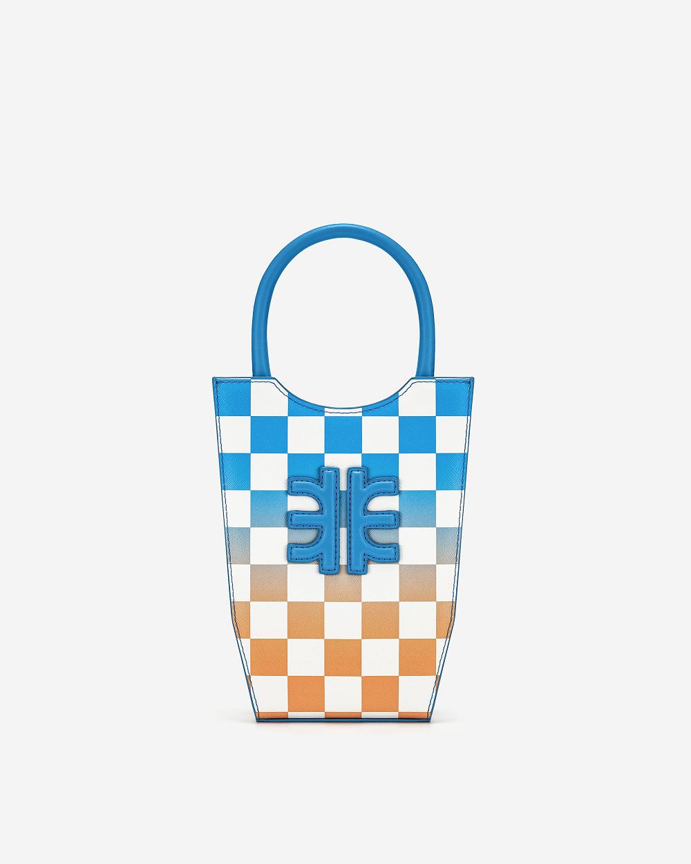 Torba Na Telefon JW PEI FEI Gradient Checkerboard Women Niebieskie Pomarańczowe | PL1173YU