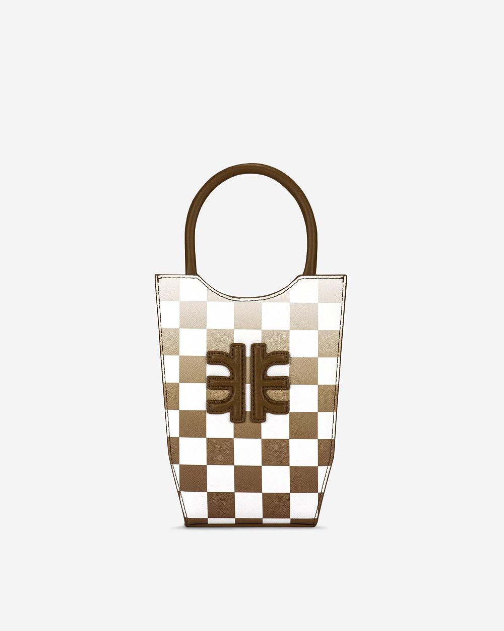 Torba Na Telefon JW PEI FEI Gradient Checkerboard Women Brązowe | PL1174UT