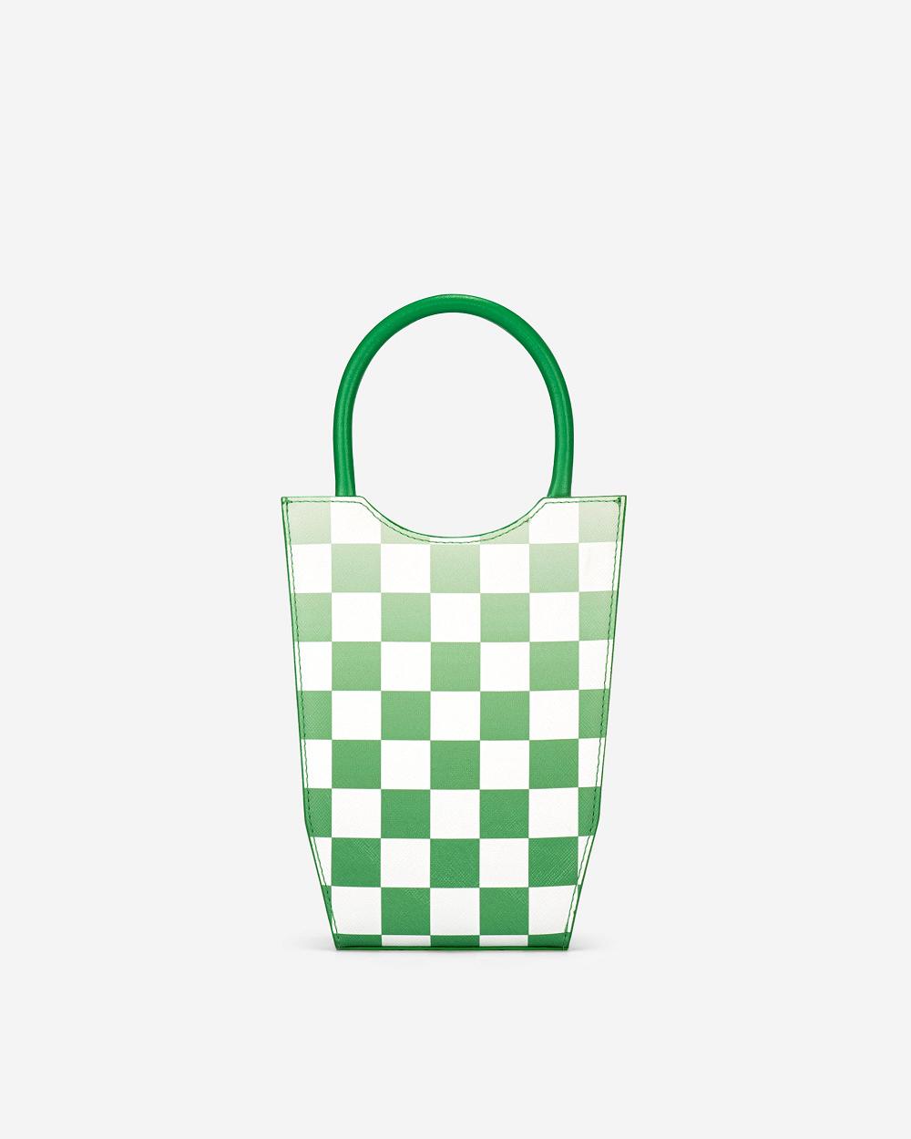 Torba Na Telefon JW PEI FEI Gradient Checkerboard Women Zielone | PL1178AP