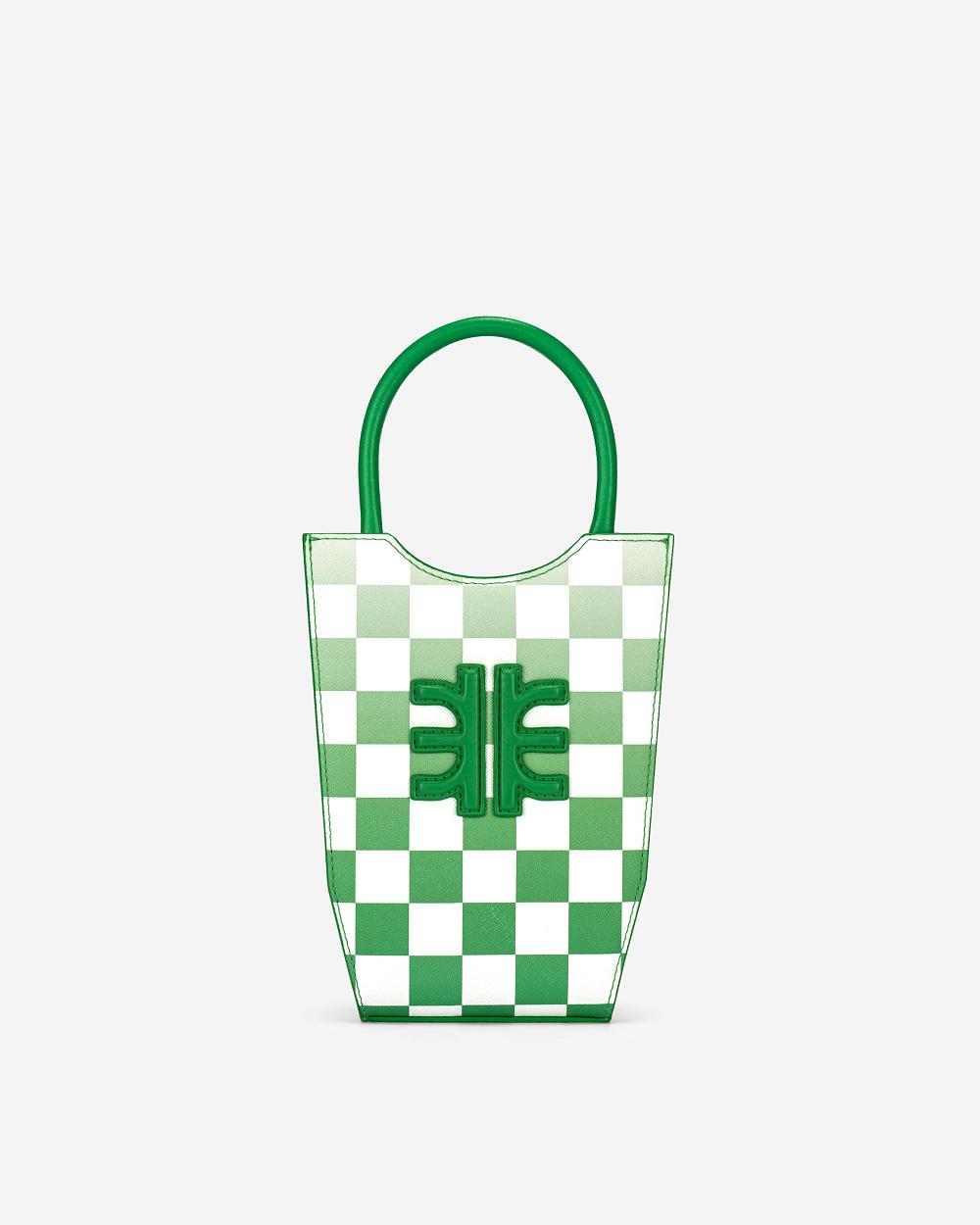Torba Na Telefon JW PEI FEI Gradient Checkerboard Women Zielone | PL1178AP