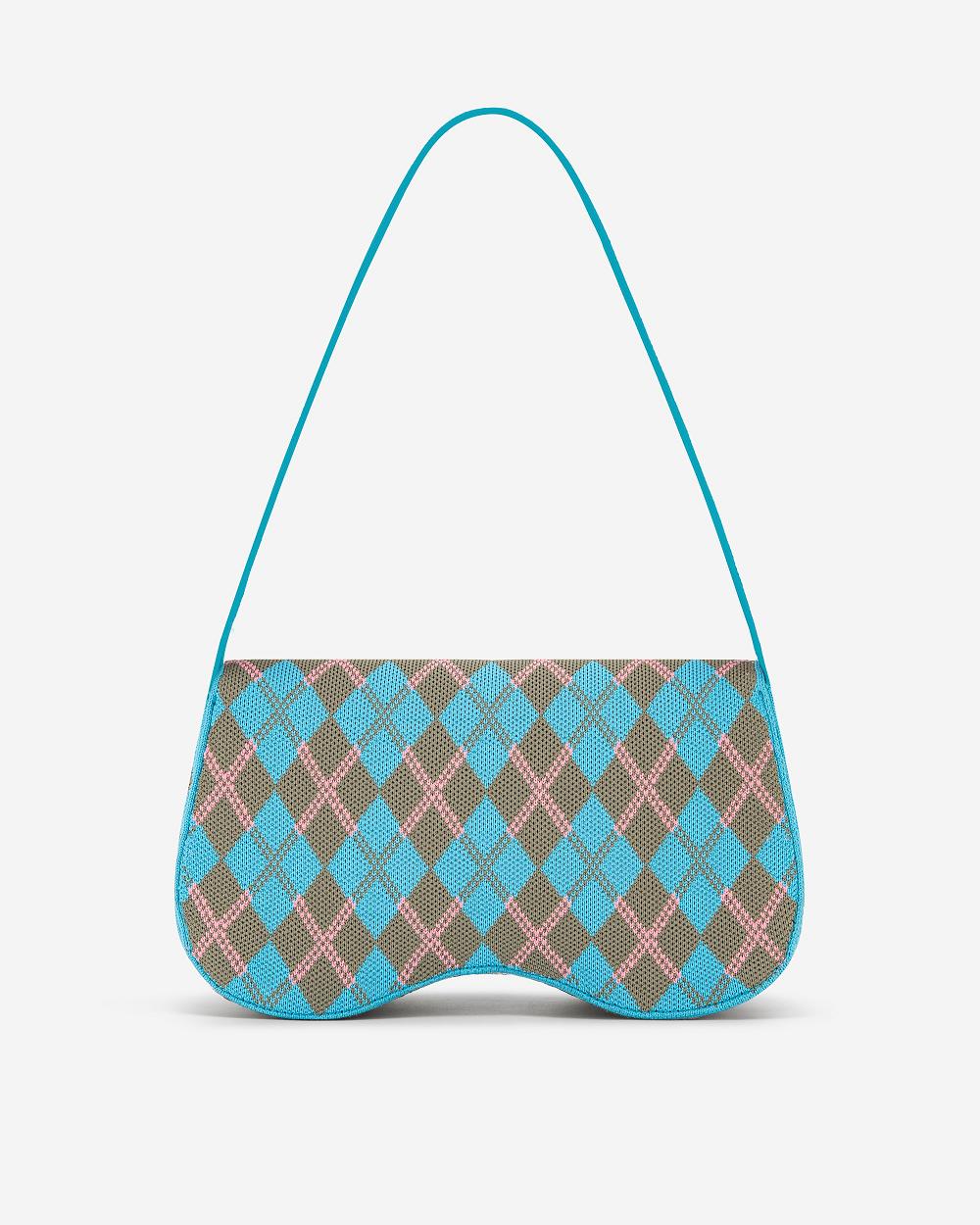 Torby Przez Ramię JW PEI Becci Trykotowy Women Niebieskie Szare | PL1223RW