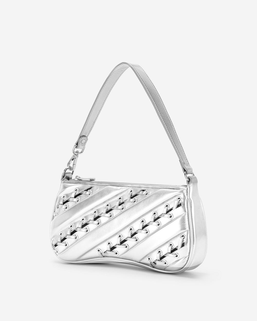 Torby Przez Ramię JW PEI Eva Metallic Straps Klasyczne Women Srebrne | PL1236JJ