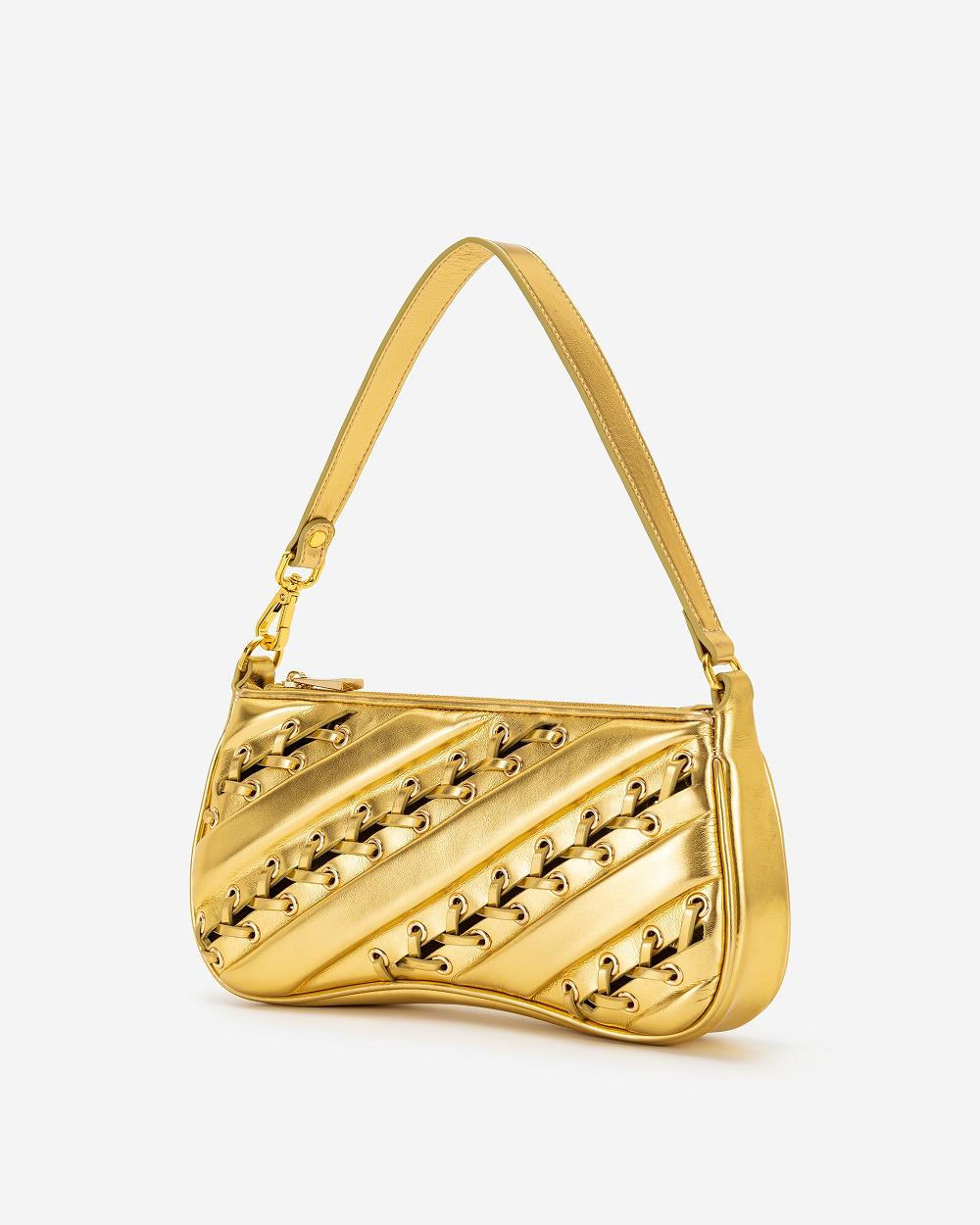 Torby Przez Ramię JW PEI Eva Metallic Straps Women Złote | PL1239ZG