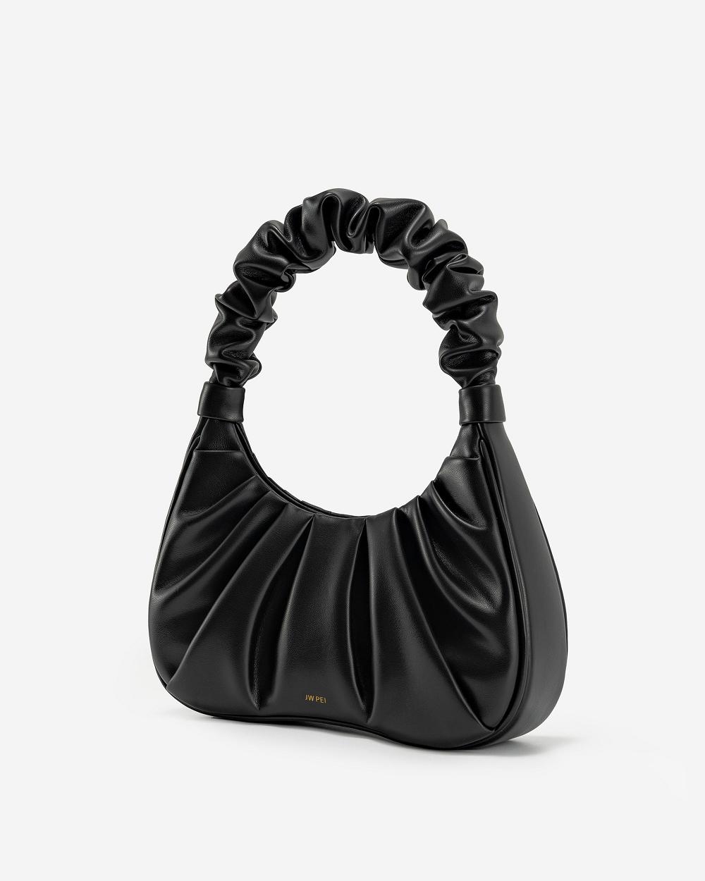 Torby Przez Ramię JW PEI Gabbi Ruched Hobo Mini Women Czarne | PL1300EX