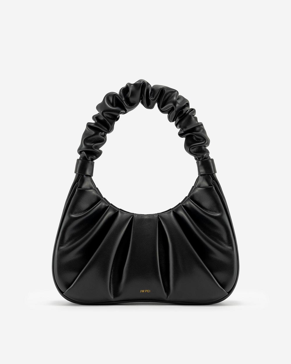 Torby Przez Ramię JW PEI Gabbi Ruched Hobo Mini Women Czarne | PL1300EX