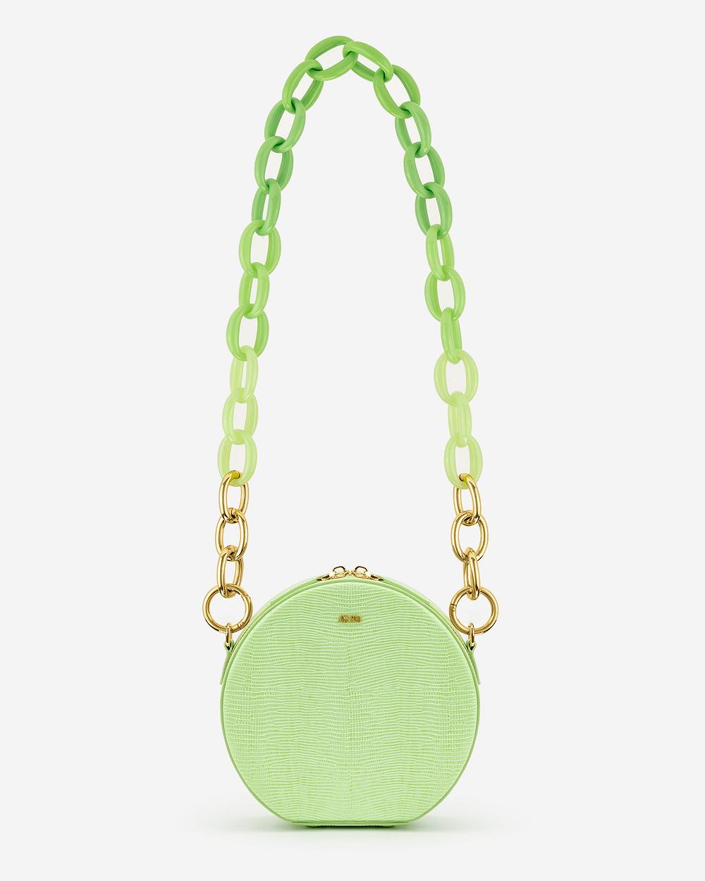 Torby Przez Ramię JW PEI Luna Gradient Acrylic Chain Circle Women Zielone | PL1321BC