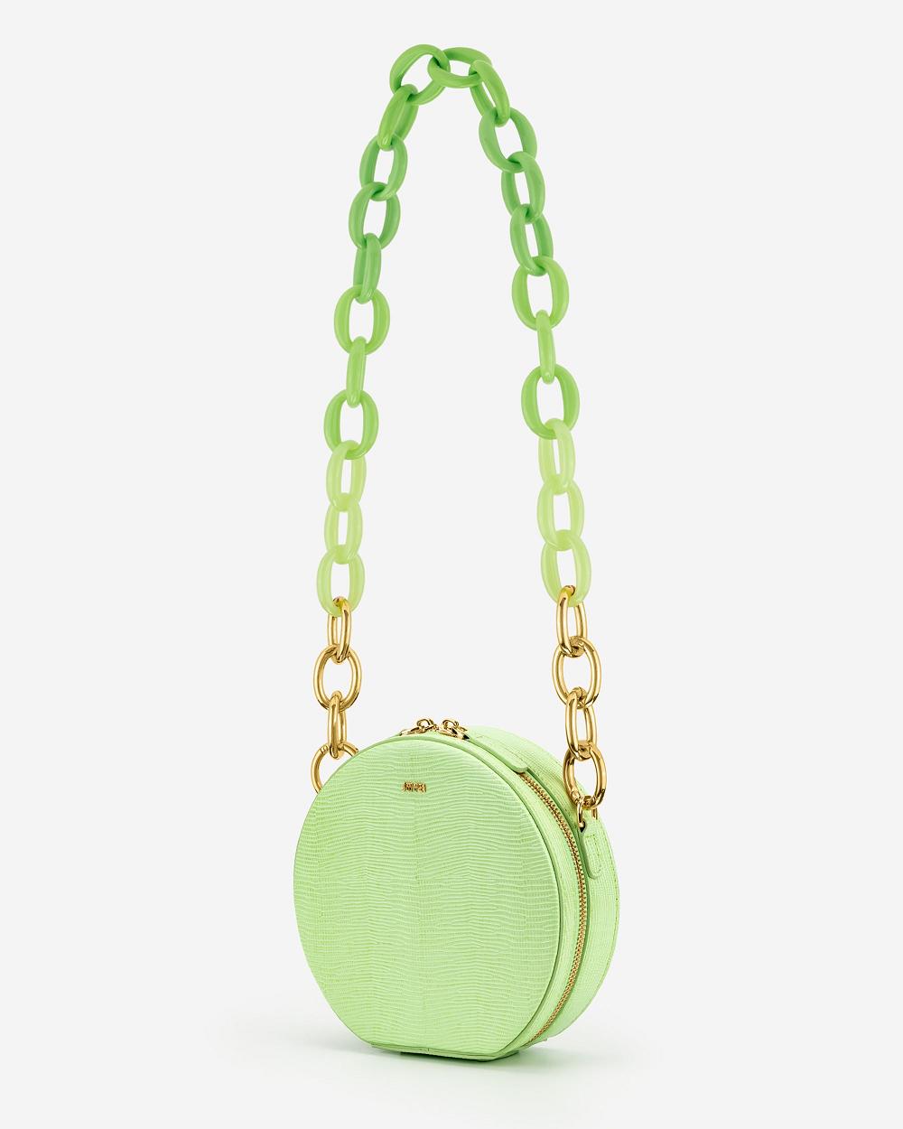 Torby Przez Ramię JW PEI Luna Gradient Acrylic Chain Circle Women Zielone | PL1321BC
