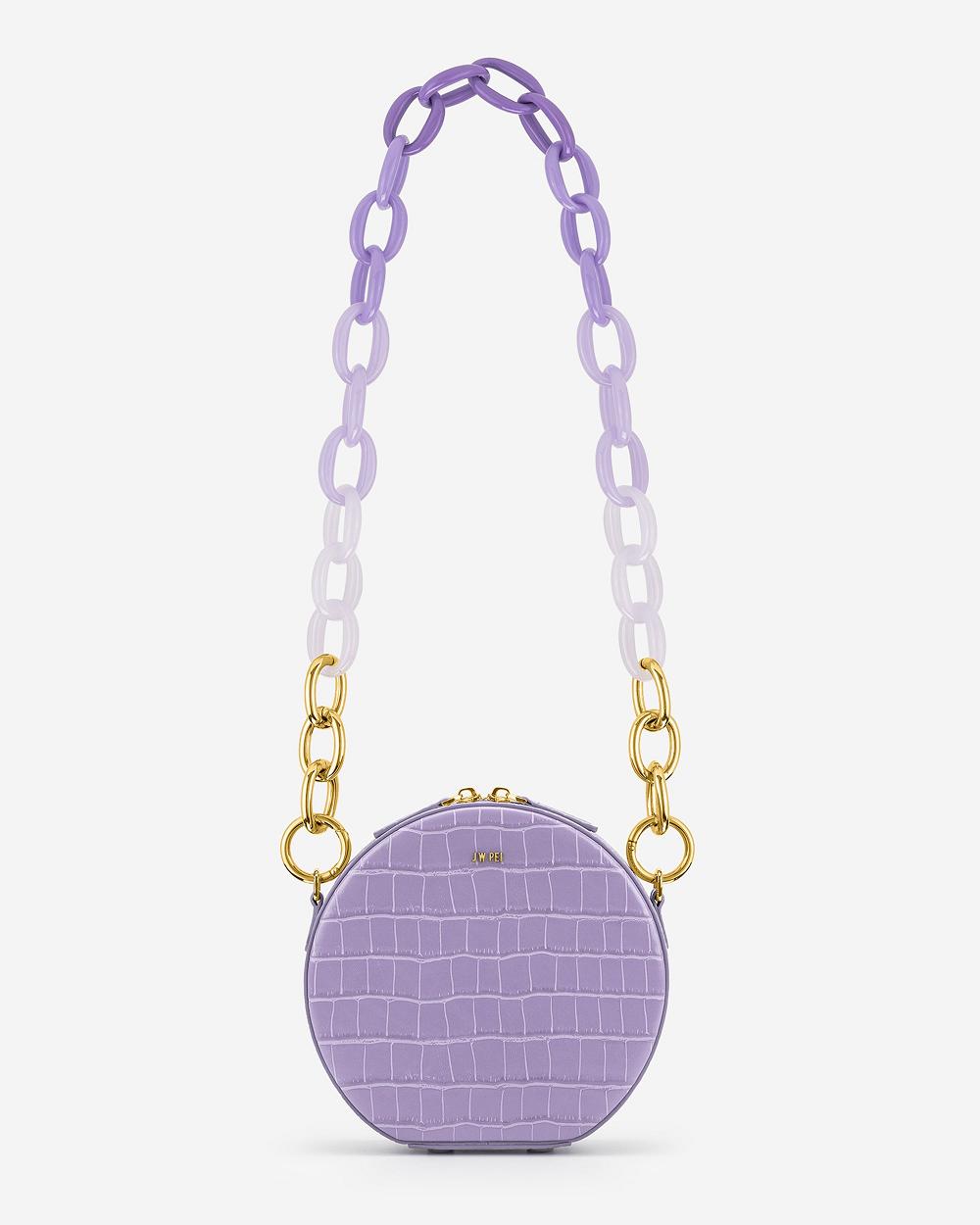 Torby Przez Ramię JW PEI Luna Gradient Acrylic Chain Circle Women Fioletowe | PL1322NB