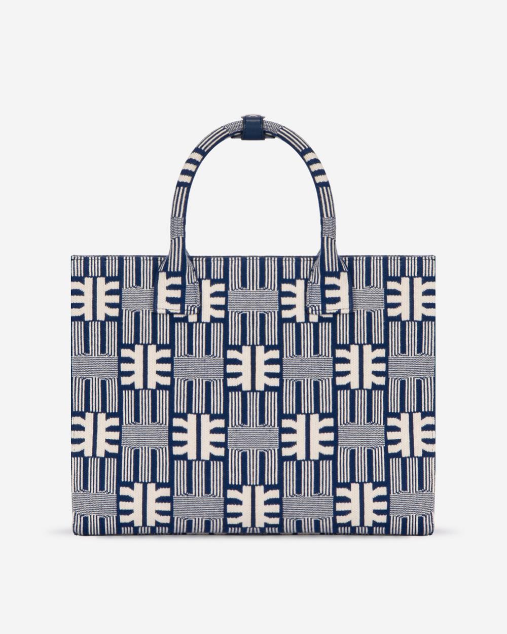 Torby Tote JW PEI FEI Jacquard Knit Medium Women Granatowe | PL1342LH