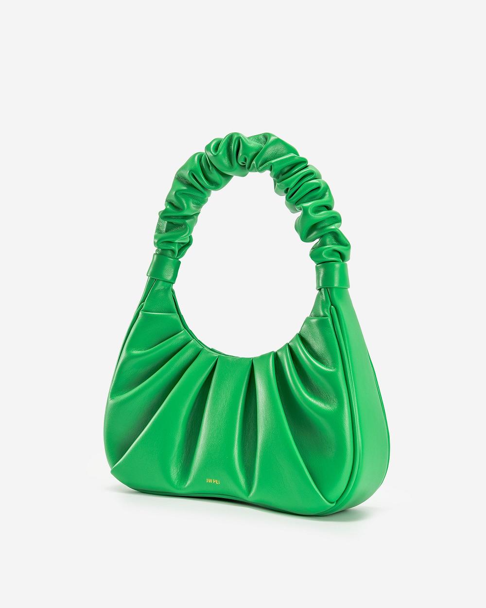 Torebki JW PEI Gabbi Ruched Hobo Mini Women Zielone | PL1120TV