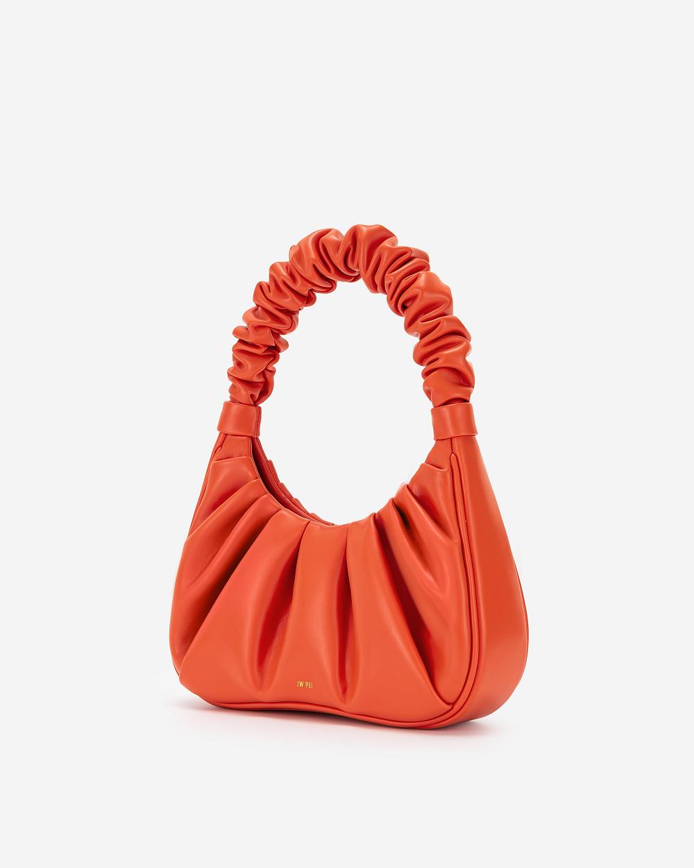 Torebki JW PEI Gabbi Ruched Hobo Women Czerwone | PL1104GL