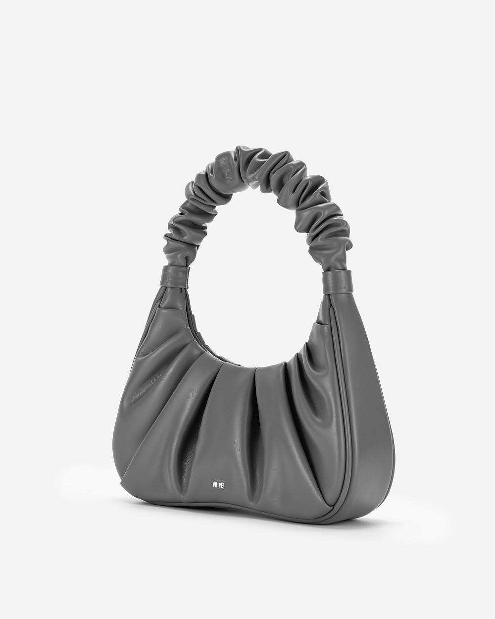 Torebki JW PEI Gabbi Ruched Hobo Women Szare | PL1107KI