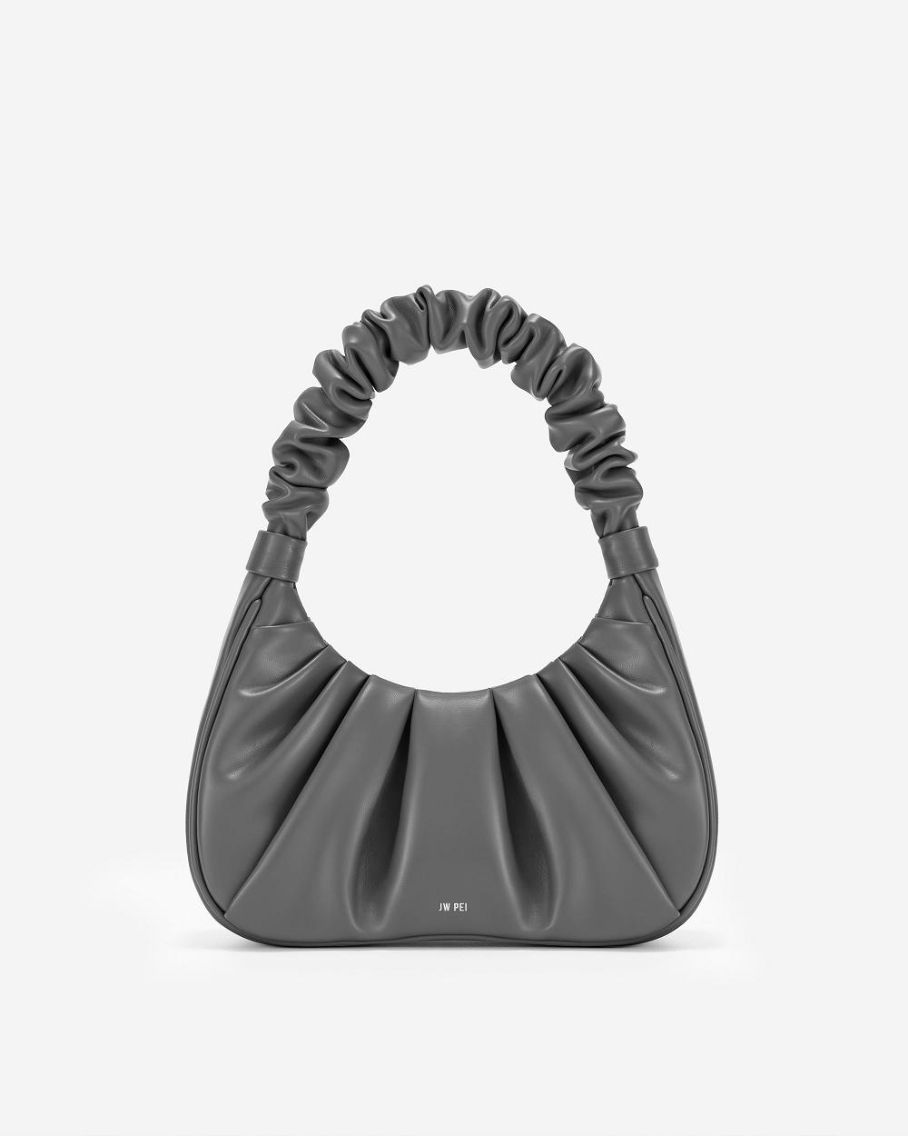 Torebki JW PEI Gabbi Ruched Hobo Women Szare | PL1107KI