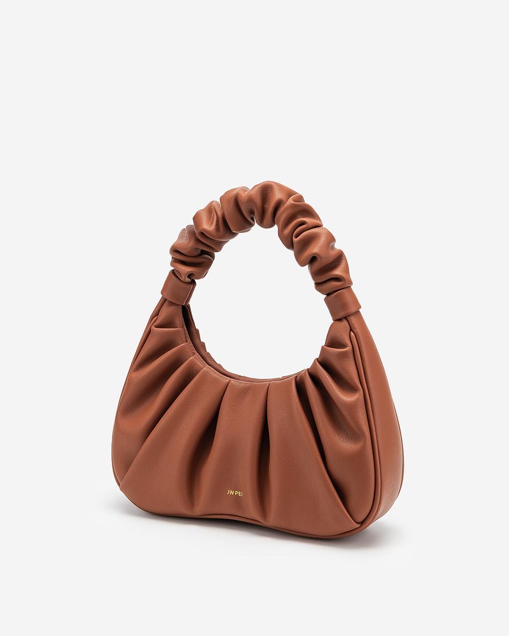 Torebki JW PEI Gabbi Ruched Hobo Women Taupe | PL1113BC