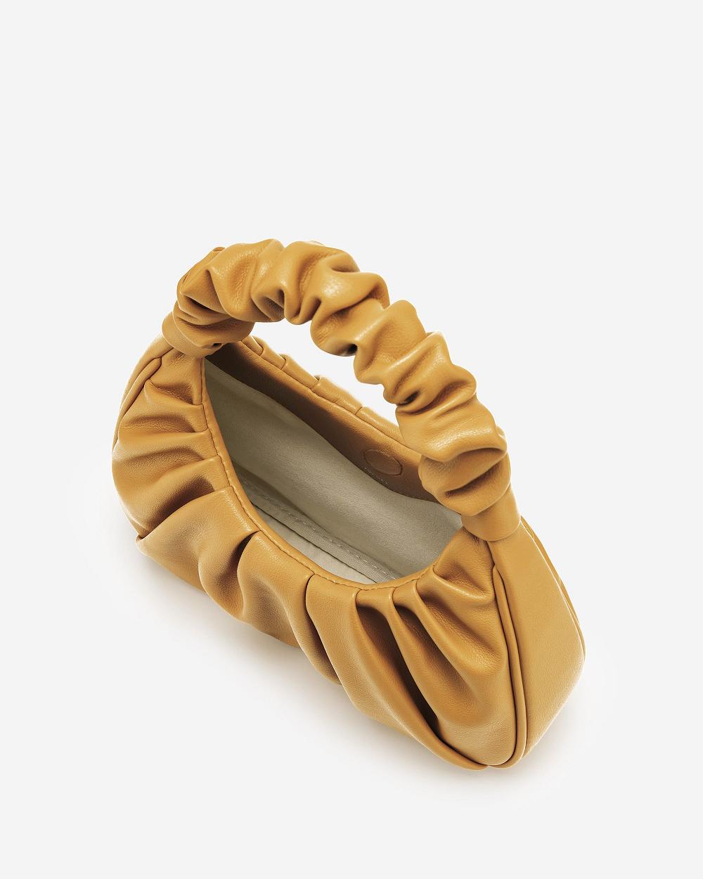 Torebki JW PEI Gabbi Ruched Hobo Women Żółte Brązowe | PL1112VD