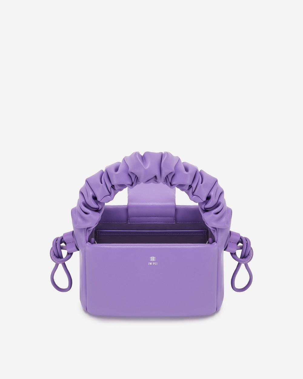 Torebki JW PEI Rylee Pofałdowany Drawstring Top Handle Women Fioletowe | PL1146TV