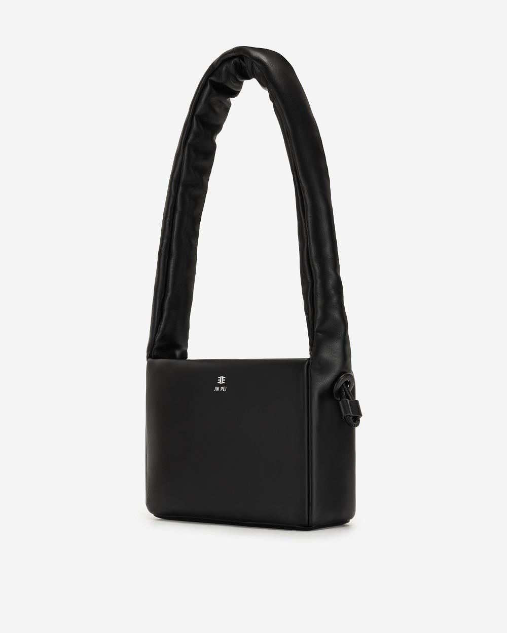 Torebki JW PEI Rylee Pofałdowany Drawstring Top Handle Women Czarne | PL1147YU