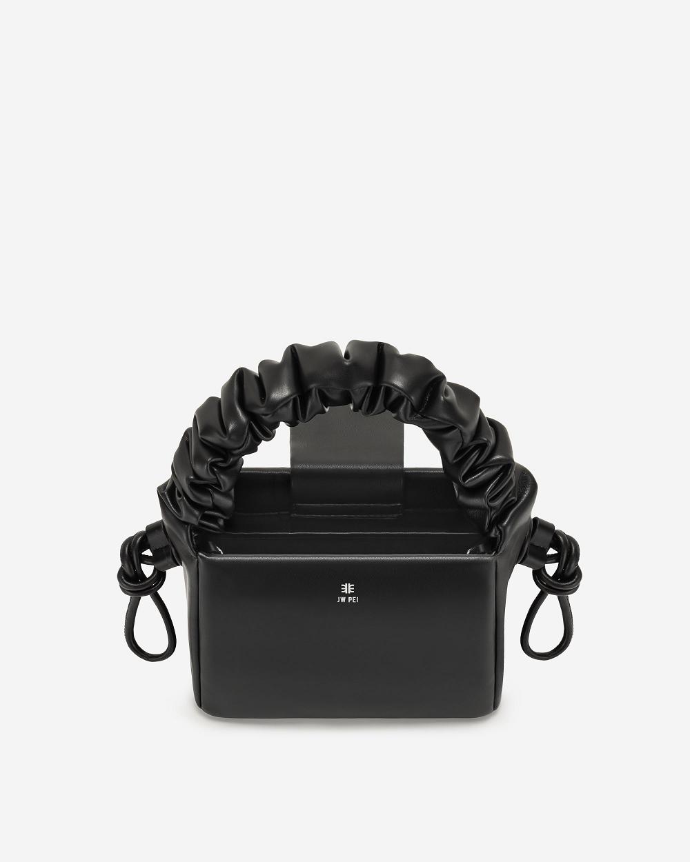 Torebki JW PEI Rylee Pofałdowany Drawstring Top Handle Women Czarne | PL1147YU